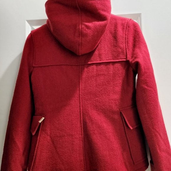 Adorable little red riding hood Hollister wool coat jacket size Large Toggle - Picture 3 of 7
